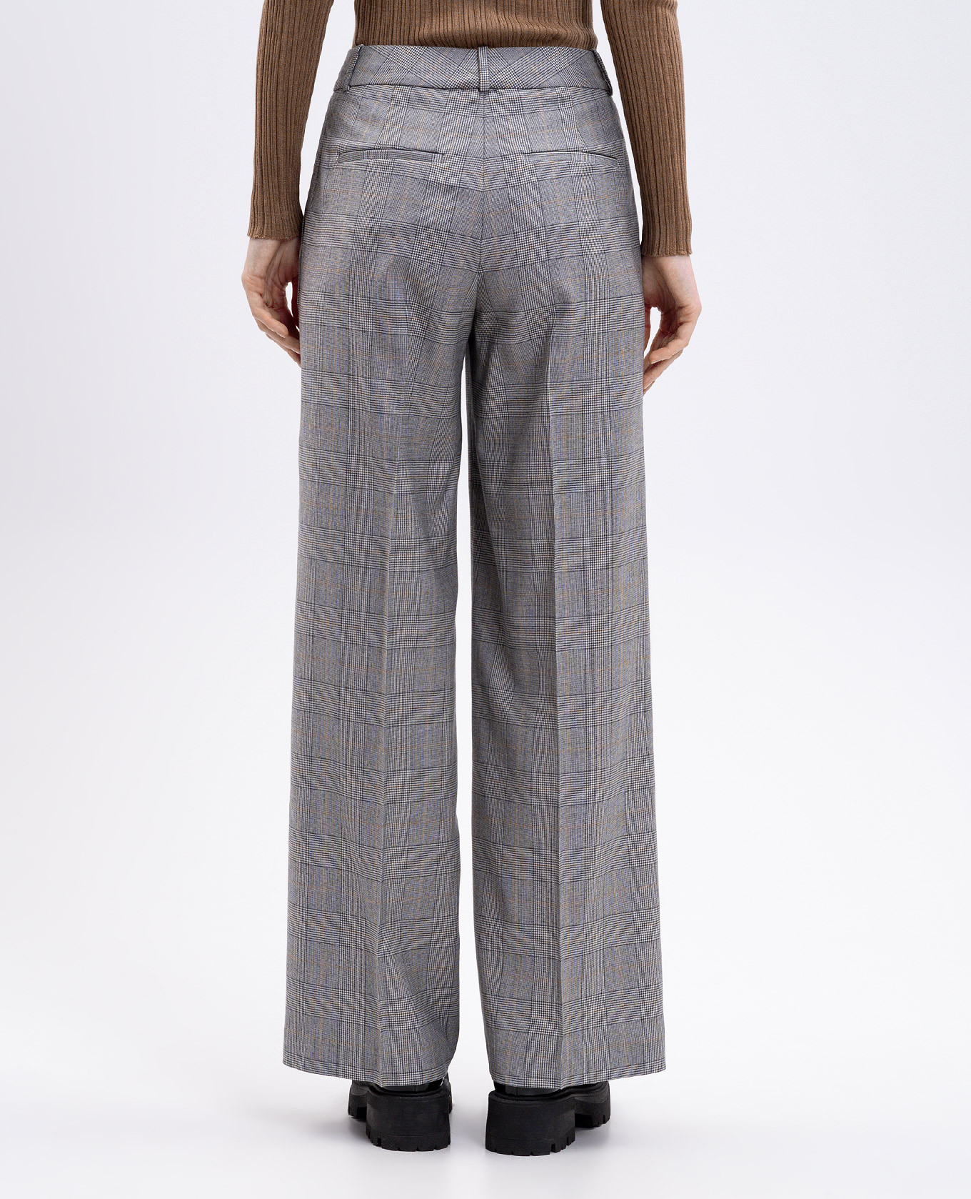 Gray wool checked pants Peserico 4