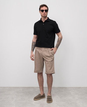 CAPOBIANCO Beige linen shorts 18M857PI01