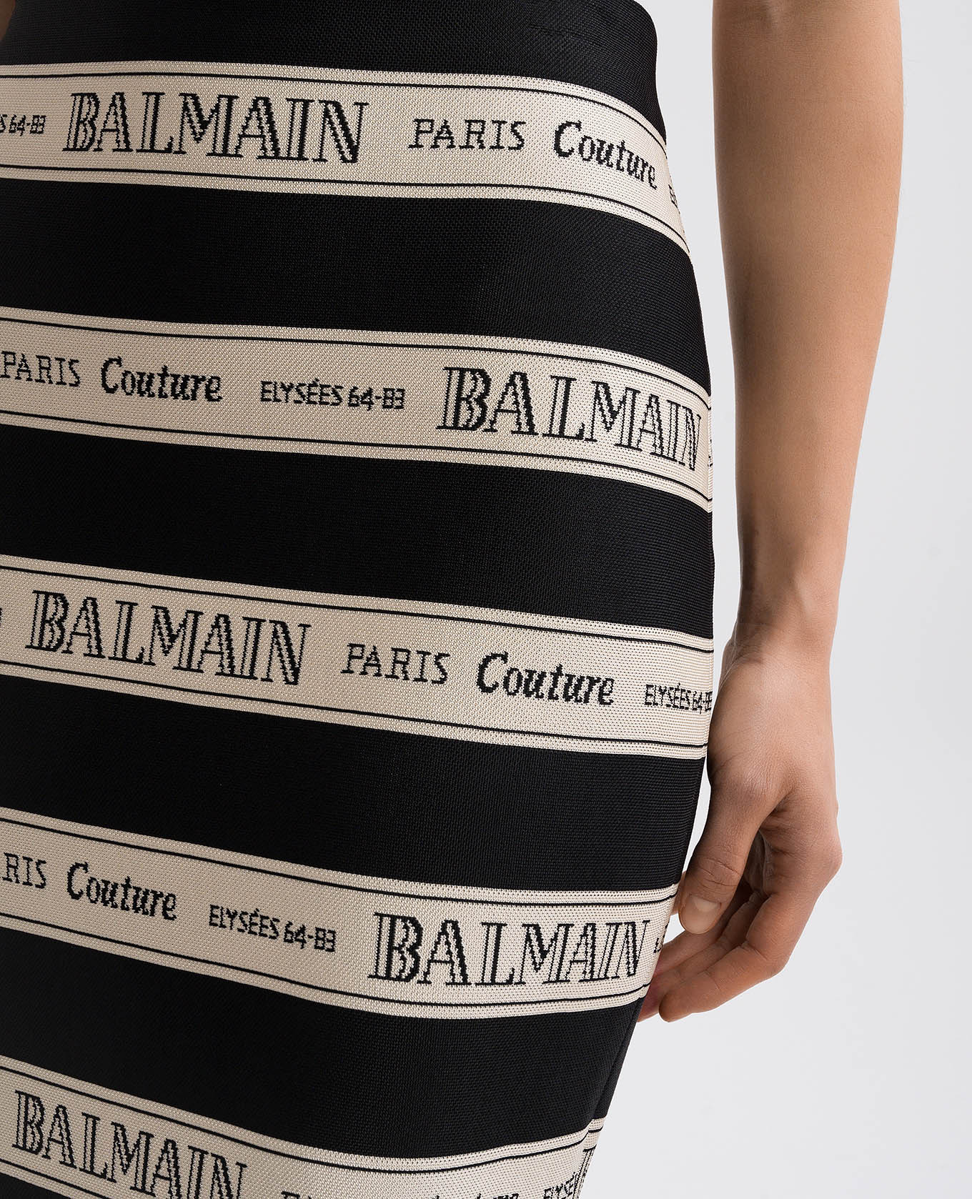 Black mini skirt with logo Balmain 5