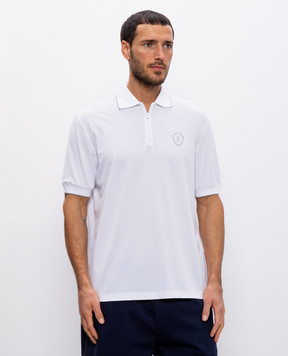 Brunello Cucinelli White polo shirt with emblem MW8641330F