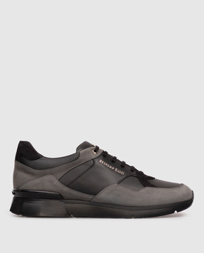 Stefano Ricci Leather sneakers with textured logo UV098G6631SNWY