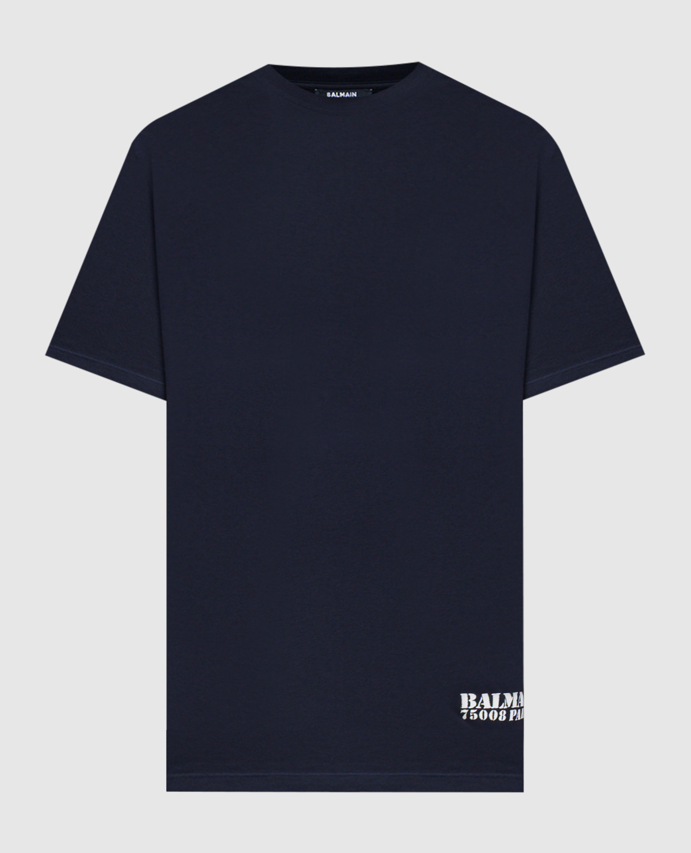 Blue t-shirt with logo print Balmain