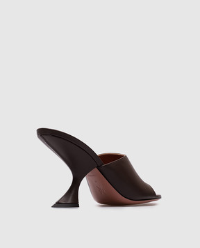 Amina Muaddi Taylor brown leather mules 14S364268TAY