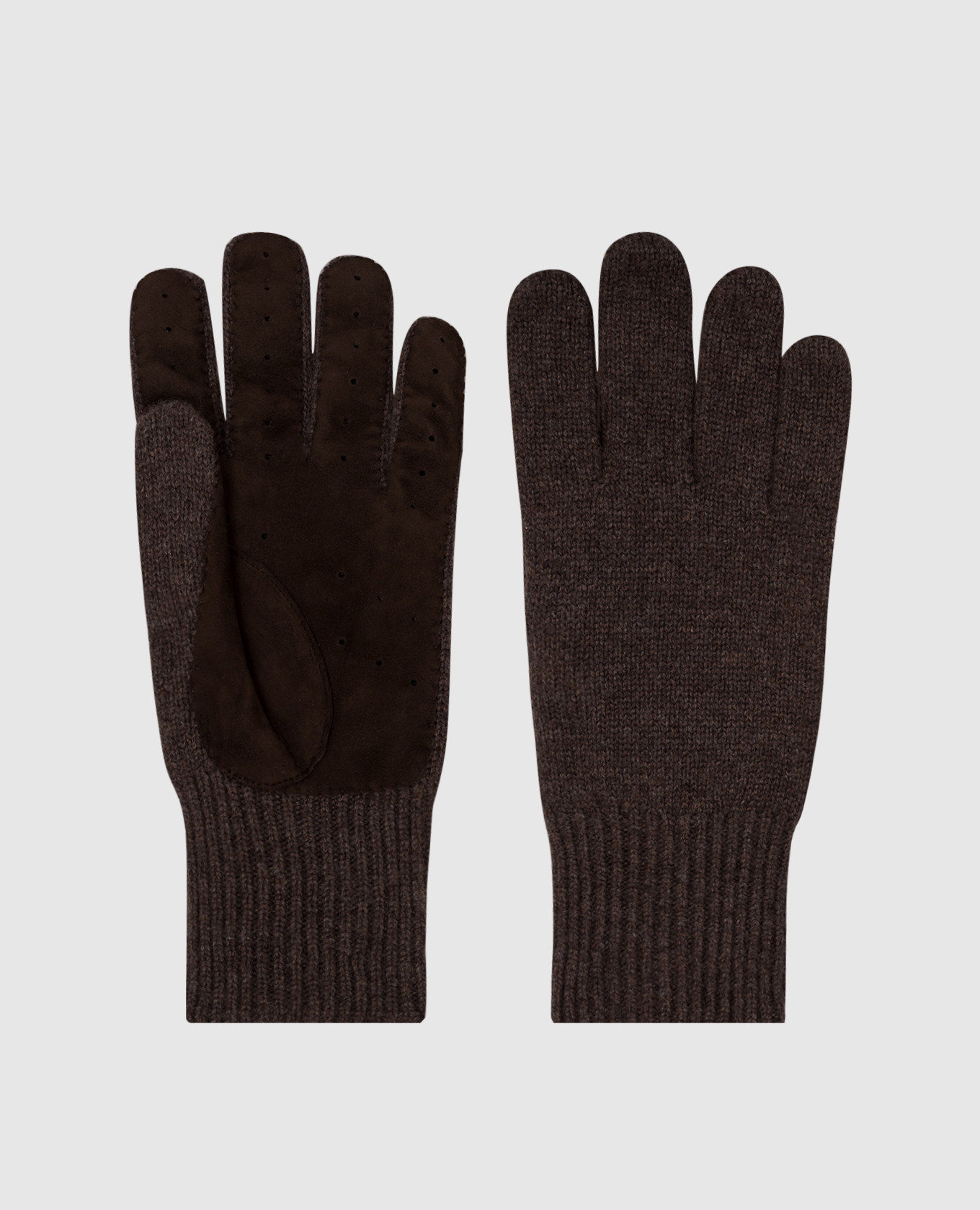 Brown combination gloves Brunello Cucinelli
