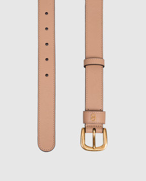 Valentino Beige leather belt with emblem 7W2T0SM1PPU