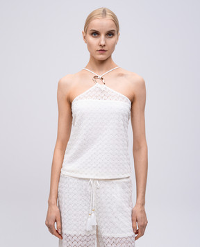 Twinset White top with openwork pattern 251LM2HCC