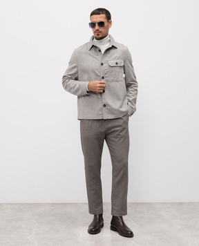 Officina 36 Gray patterned pants 245700016