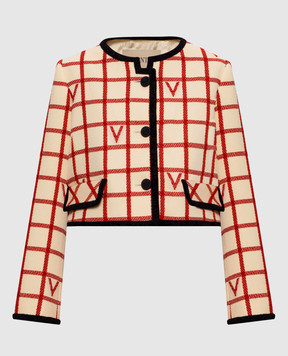 Valentino Beige checked wool jacket 7B3CE4K09JN