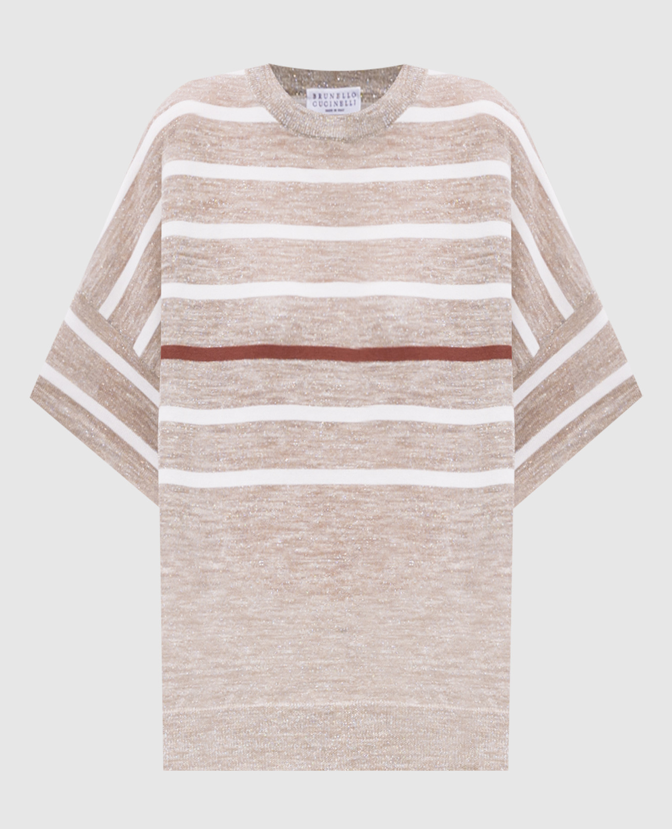 

Brown striped linen top Brunello Cucinelli