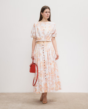 Philosophy di Lorenzo Serafini Beige skirt in a floral print A01082152