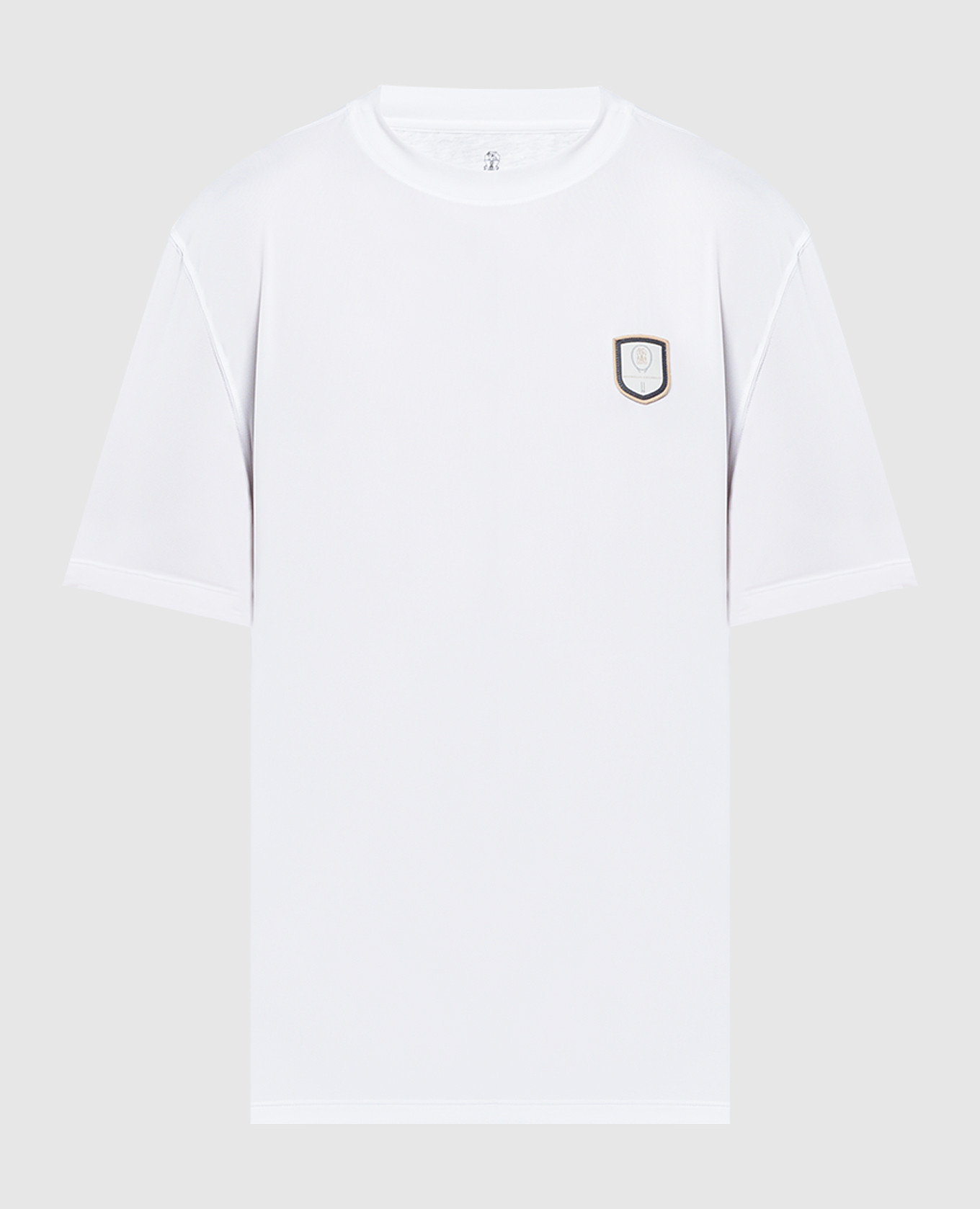 

White t-shirt with logo patch Brunello Cucinelli