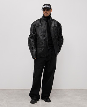 Vetements Set of black leather jacket and quilted jacket UH76LJ750BC