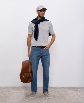 Brunello Cucinelli Blue jeans with logo ME645D3210