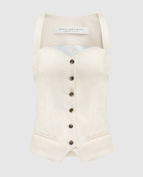Philosophy di Lorenzo Serafini Beige top with wool A08030727