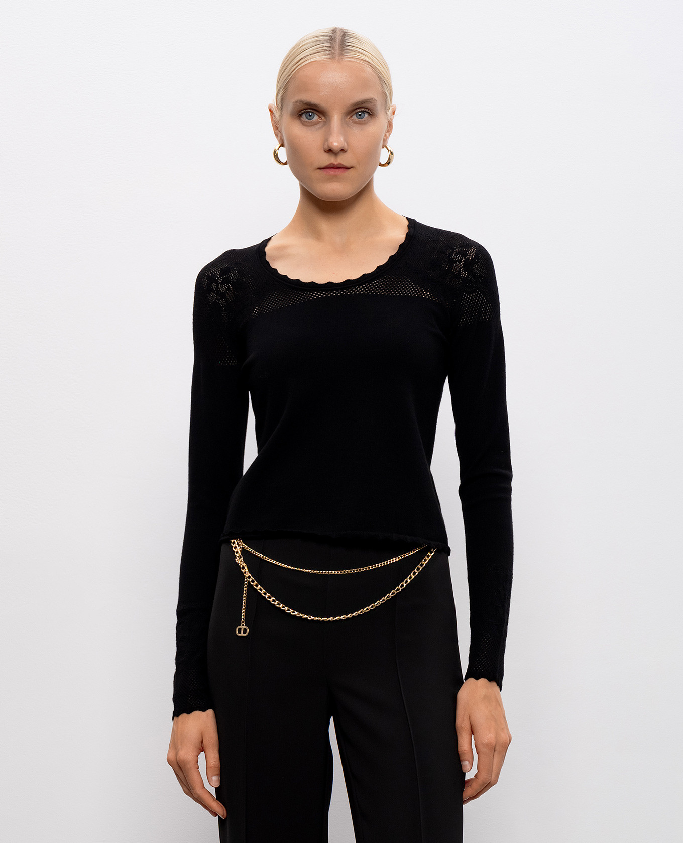 Black jumper with logo Twinset 3