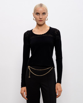 Twinset Black jumper with logo 252TP3082