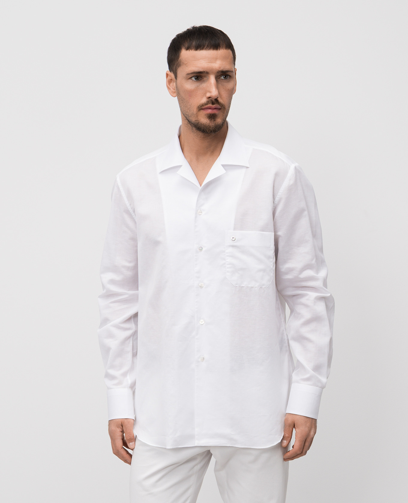 White shirt with linen Stefano Ricci 3