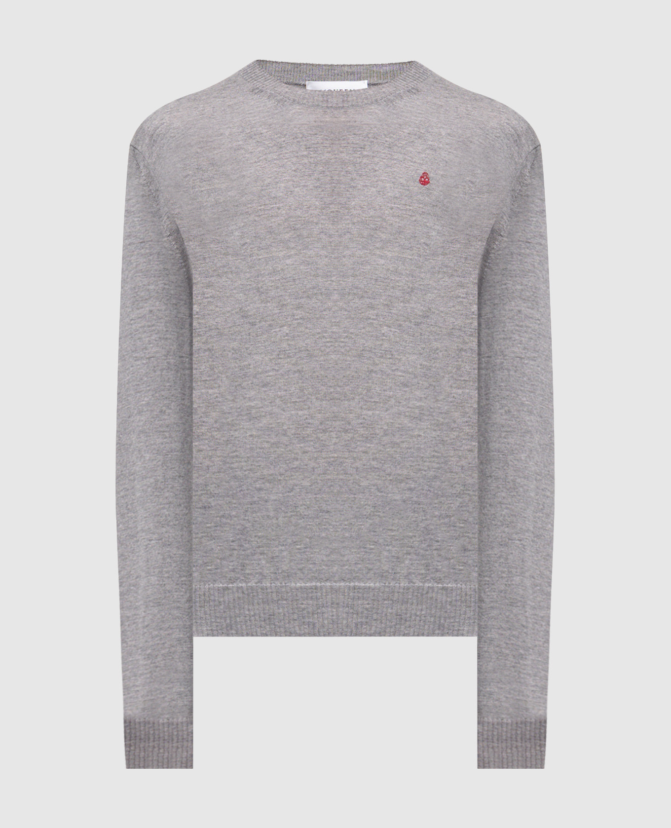 

Grey wool jumper with embroidered logo emblem Alexander McQueen