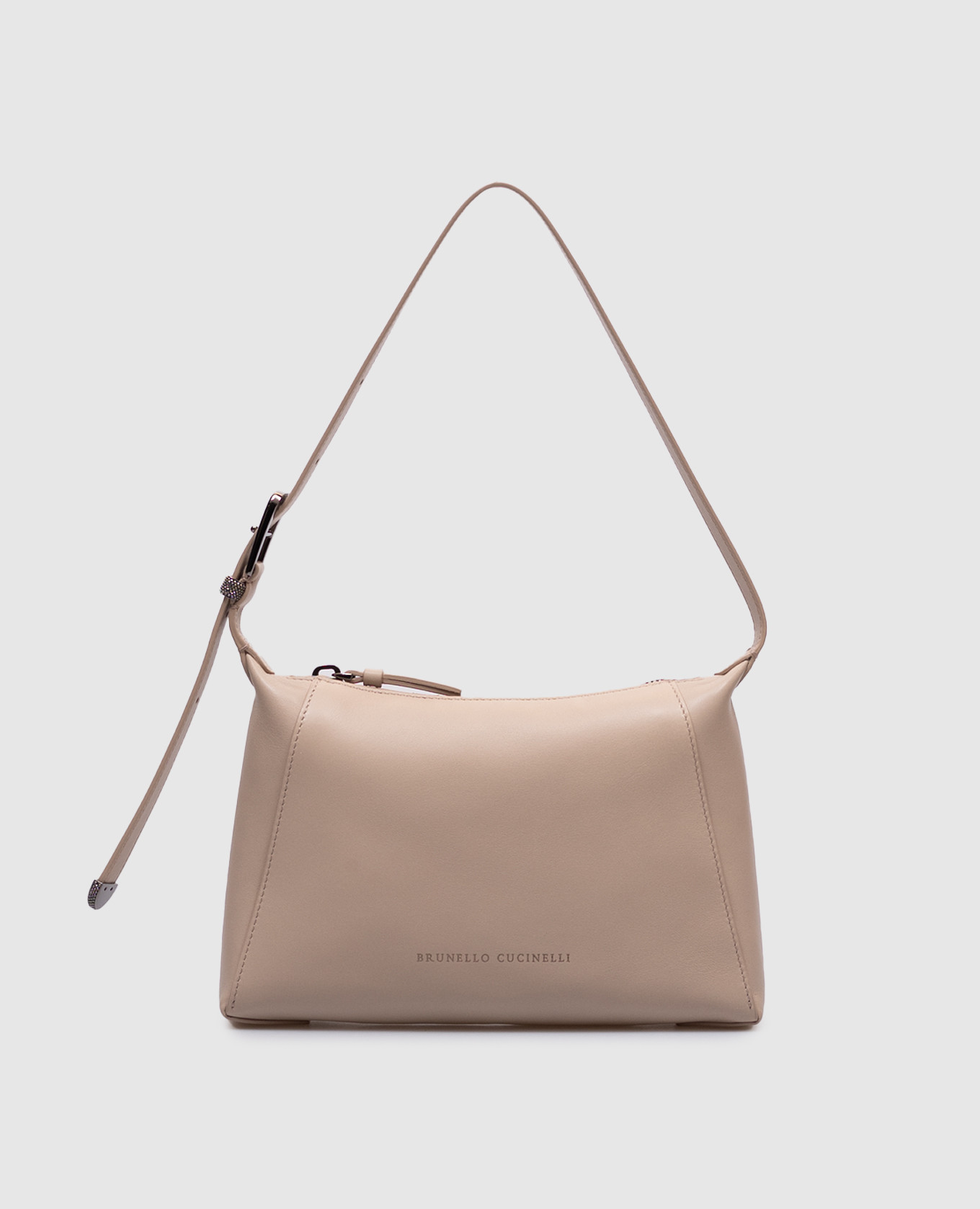 

Beige leather bag with logo print Brunello Cucinelli