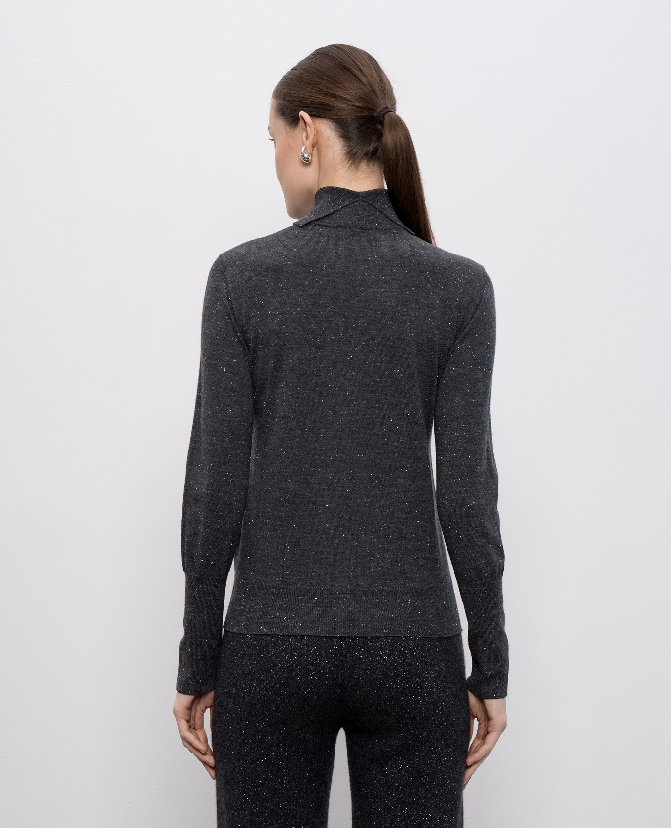 

Gray wool golf with lurex Peserico, Grey