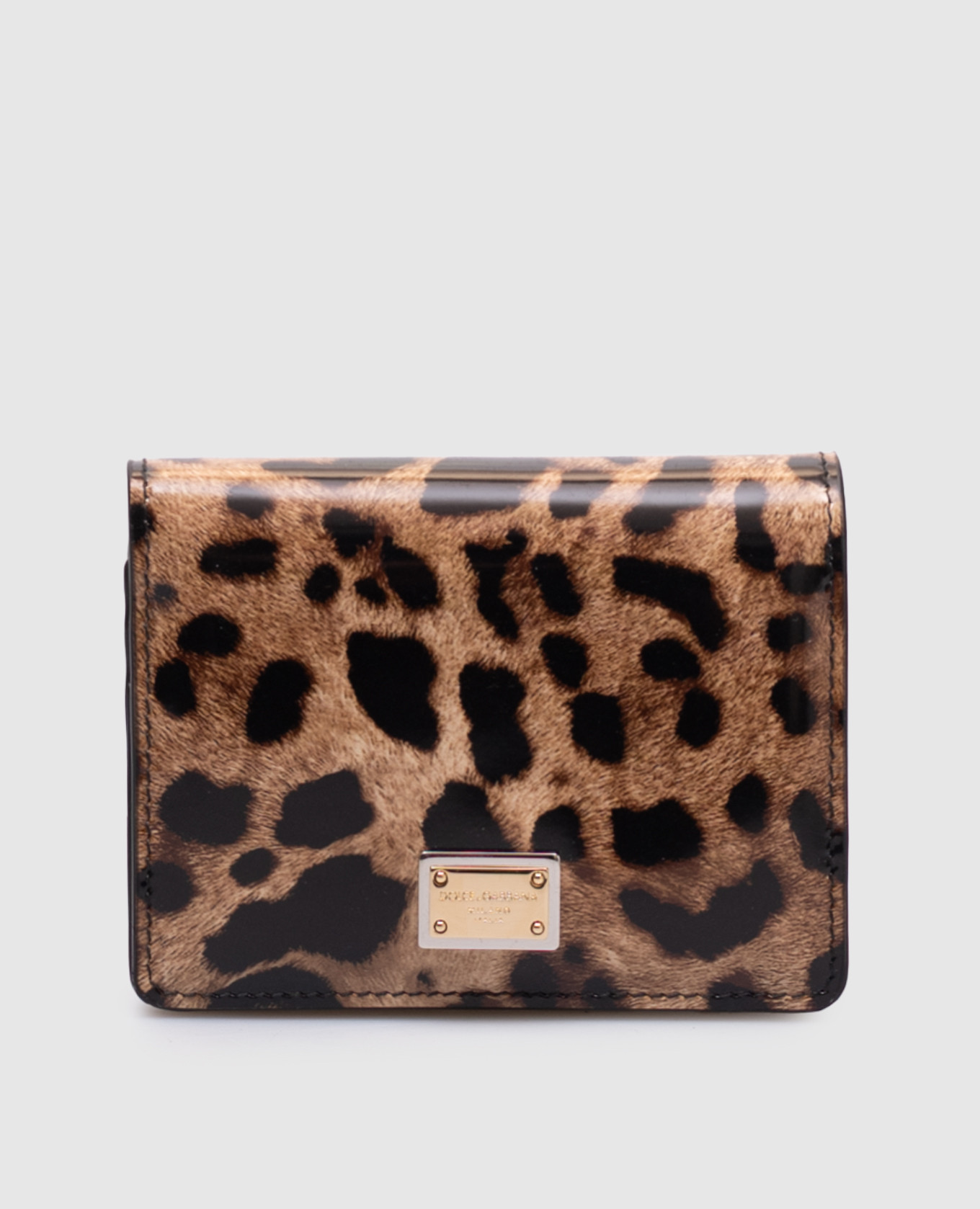 

Beige glossy leather purse with animal print Dolce&Gabbana