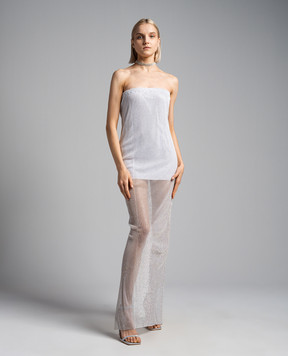 Santa Brands White maxi dress with crystals MAXIDRESSWITHOPENSHOUL