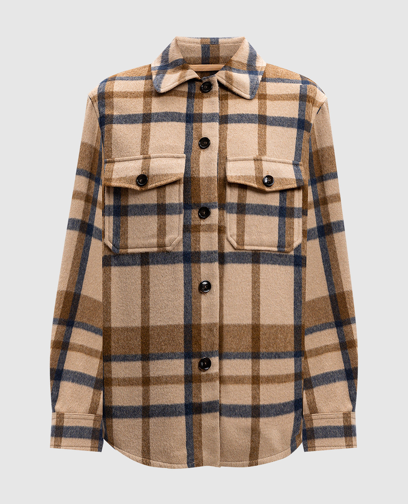 

Beige checkered wool shirt Woolrich