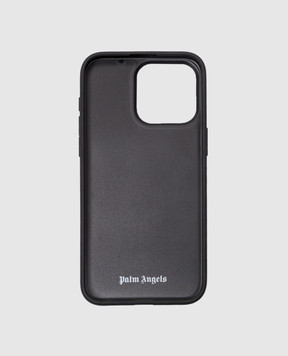 Palm Angels Black case for IPHONE 15 PRO with logo print PWPA029R24LEA001