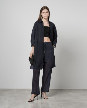 Peserico Blue pants with a reaper effect P04038D01510