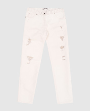 Ermanno Scervino Children's beige pants with lurex JL11V11014