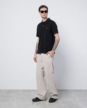 Ami Paris Beige pants with a logo HTR211CO0062