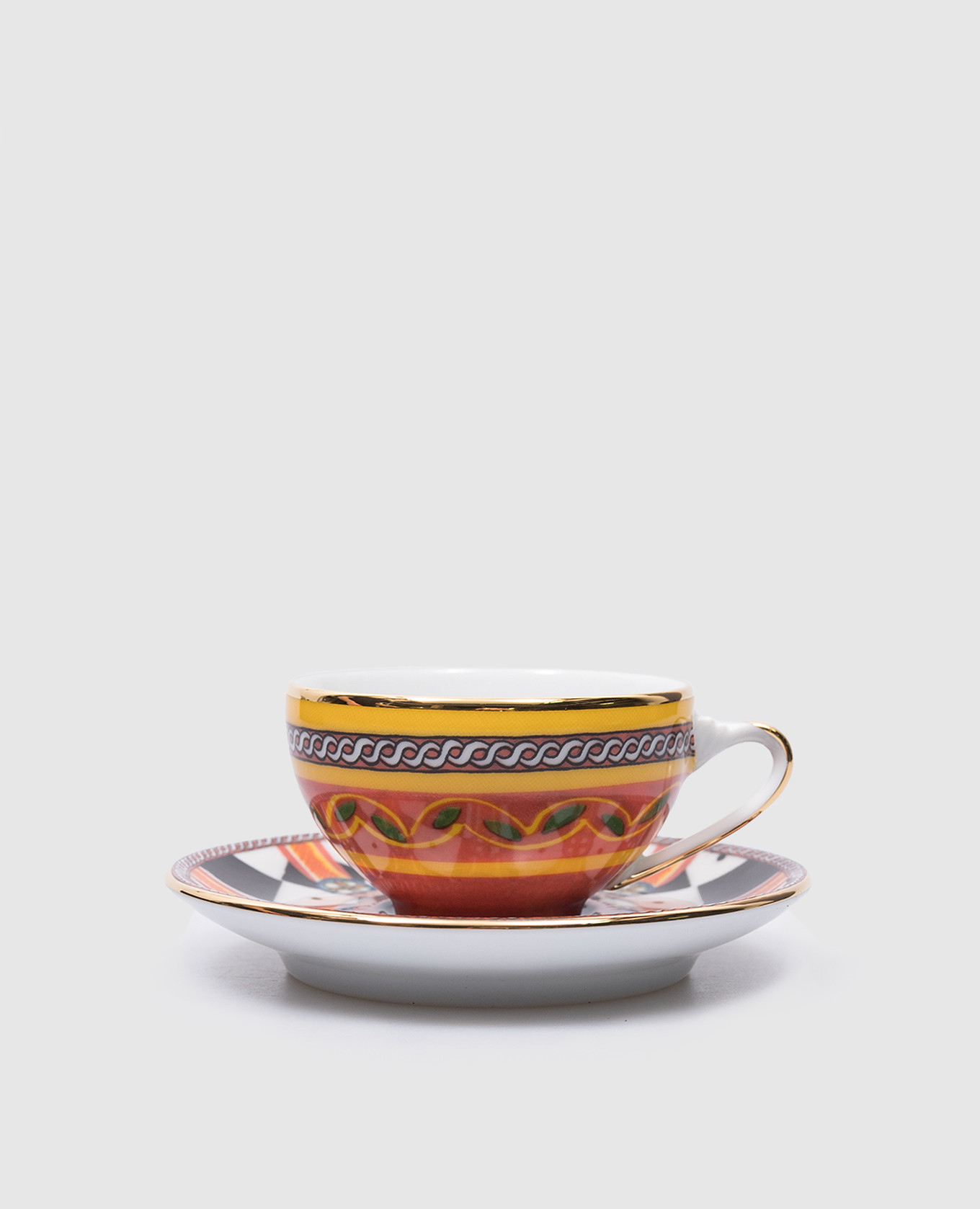Carretto Siciliano printed porcelain cup and saucer set Dolce&Gabbana