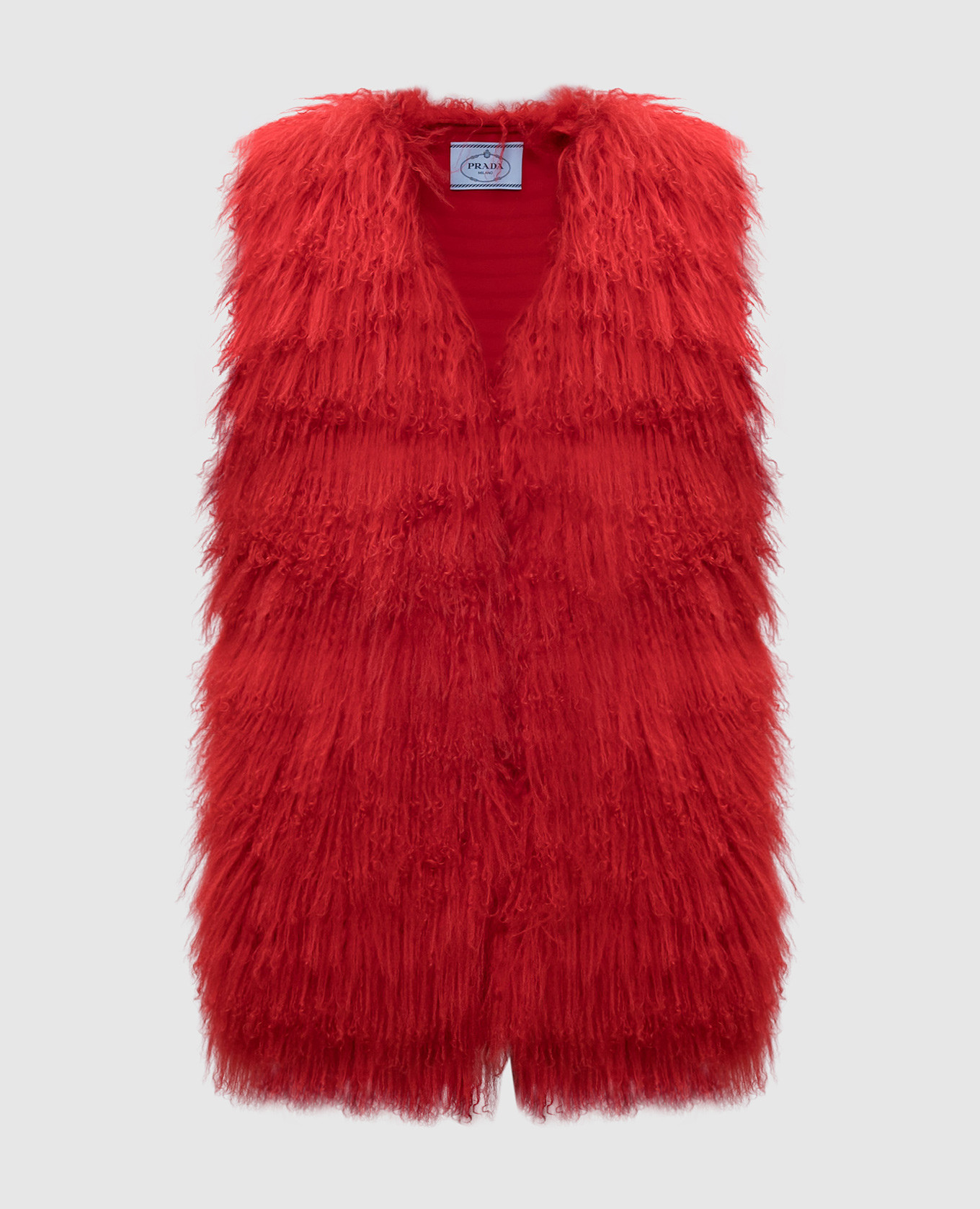 Prada Red fur vest