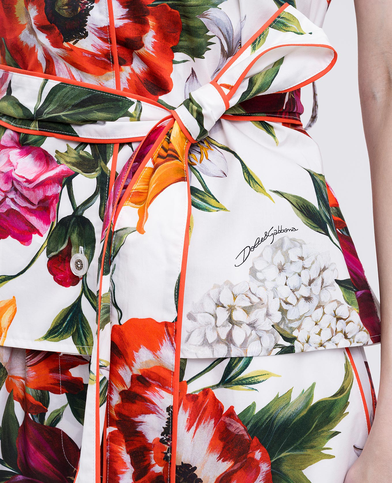 White blouse with floral print Dolce&Gabbana 5