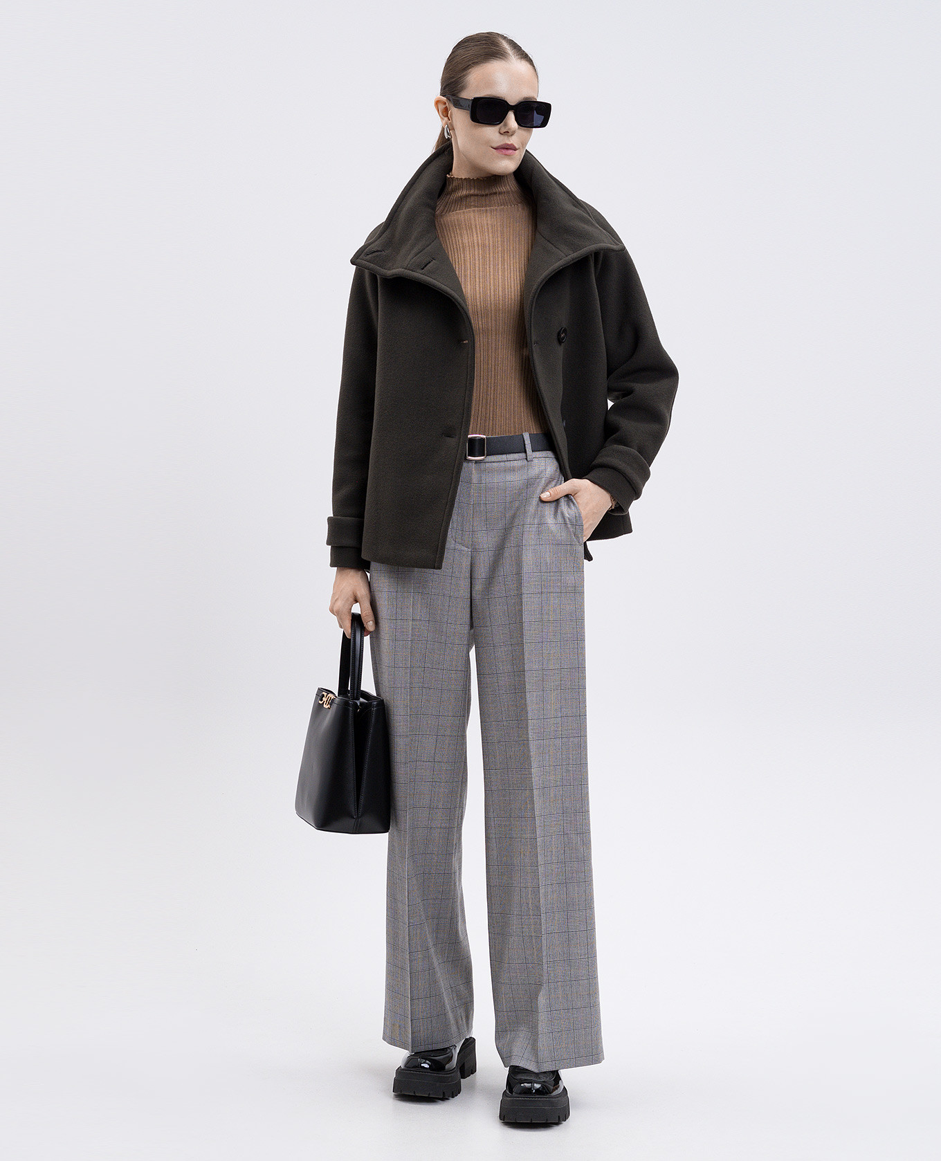 Brown cashmere, wool and silk turtleneck Agnona 2