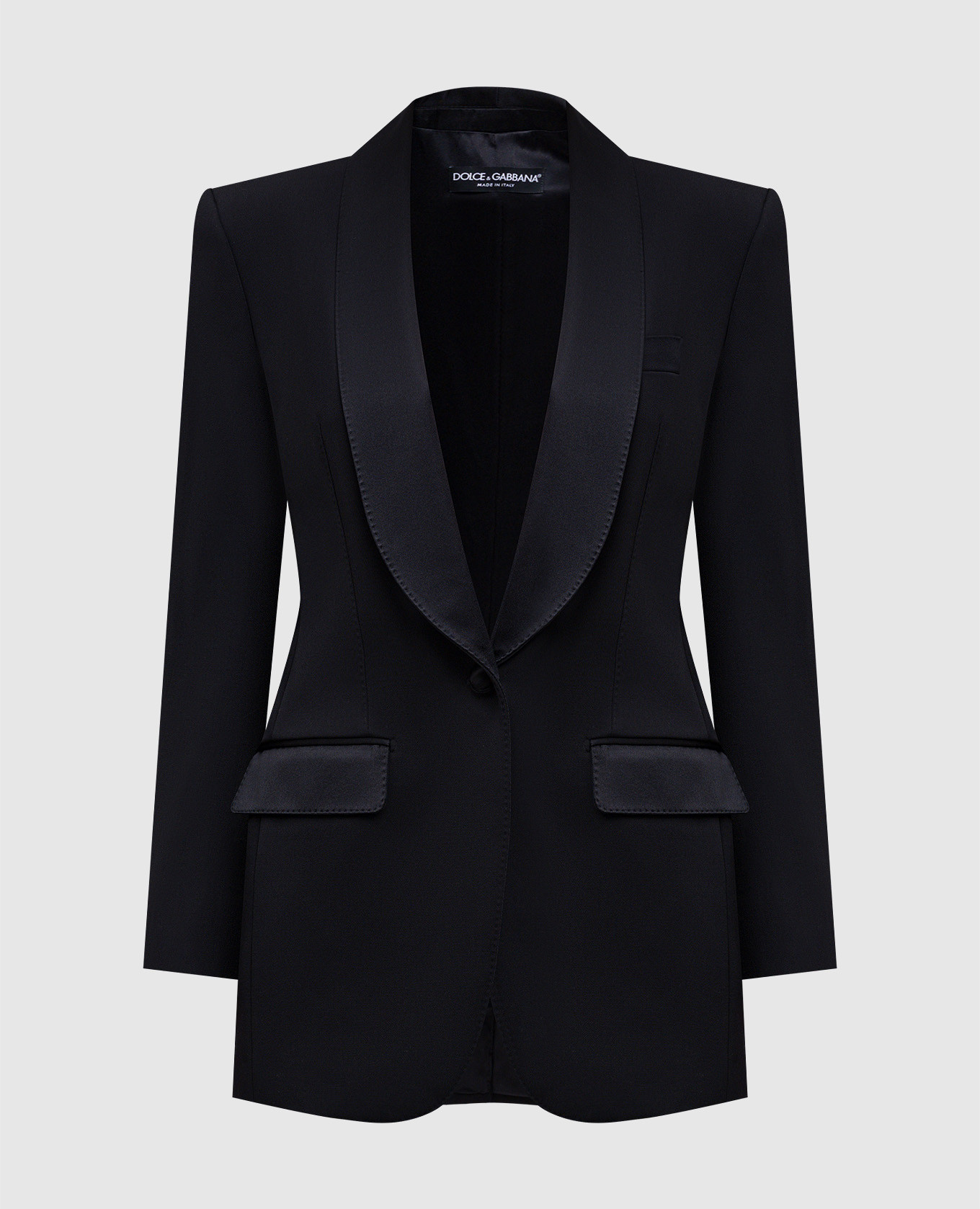 Black wool and silk jacket Dolce&Gabbana