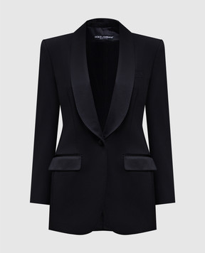 Dolce&Gabbana Black wool and silk jacket F2964TFU21E