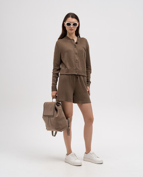 Babe Pay Pls Khaki cardigan and linen shorts suit MD9762307420R