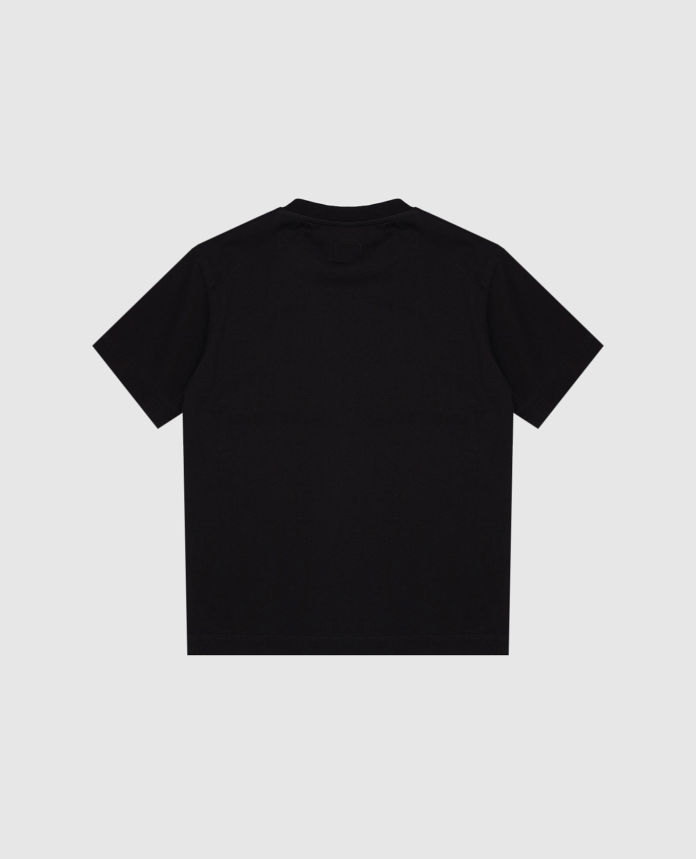 

Children's black T-shirt with textured logo C.P. Company