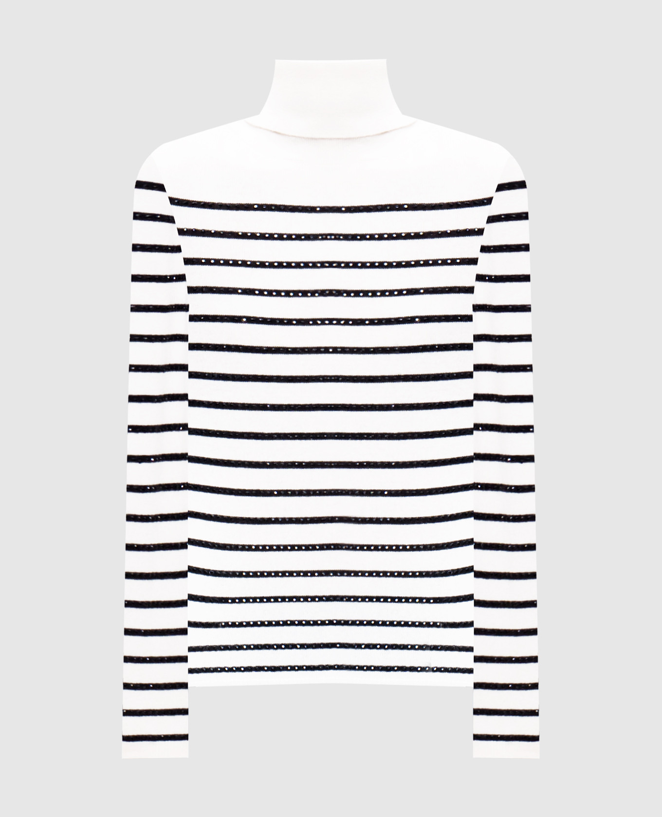 

White crystal-striped wool and cashmere turtleneck Allude