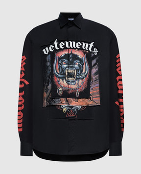 Vetements Motorhead black shirt with logo print UE64SH240B