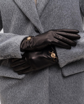 Versace Brown leather gloves with Medusa emblem 10183801A13774