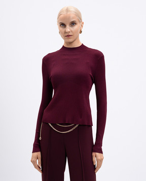 Twinset Burgundy top with a figure-hugging neckline 252TP3162