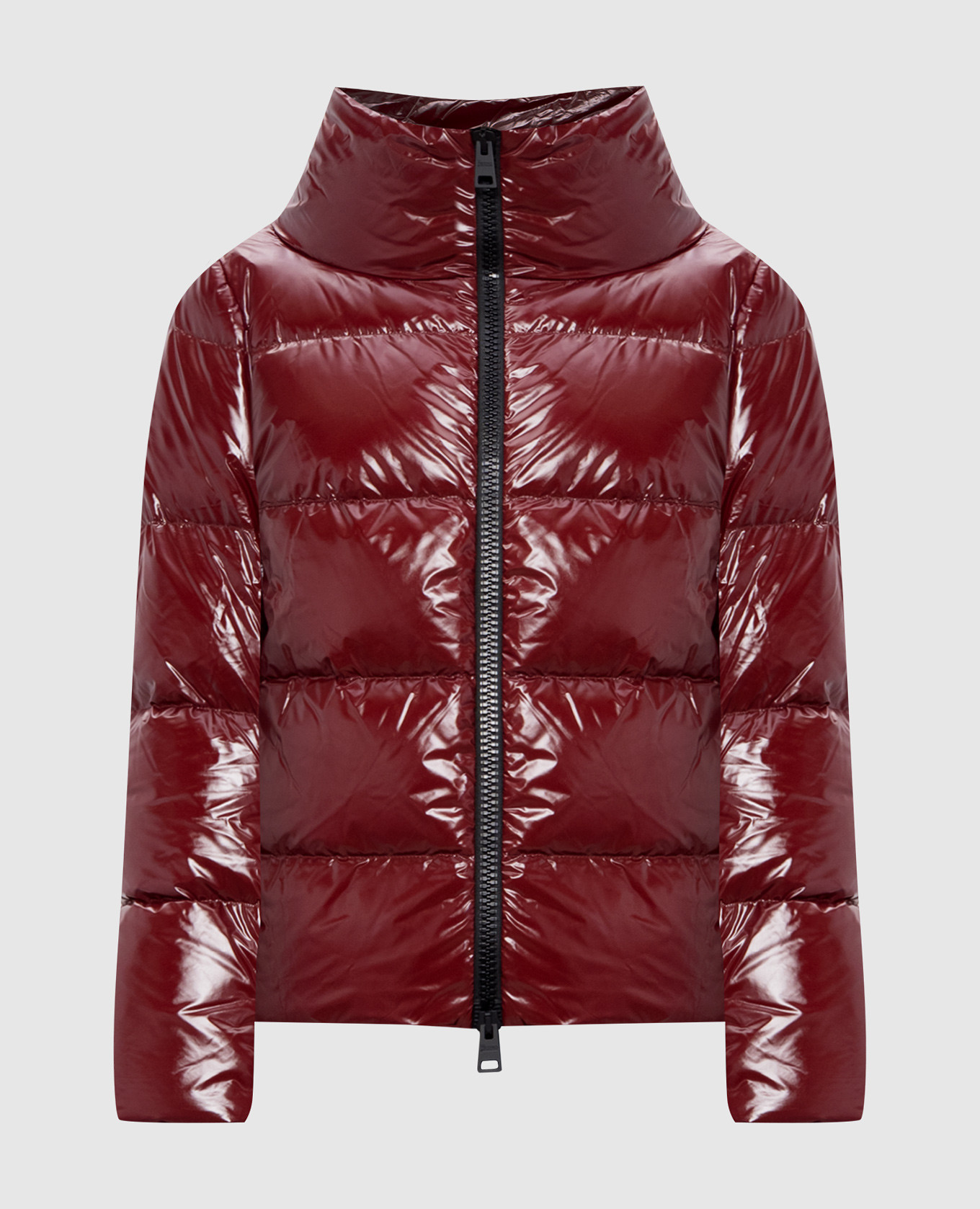

Burgundy down jacket with logo monogram patch Herno