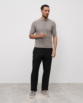Cashmere&Whiskey Gray polo shirt with pattern CH104Z