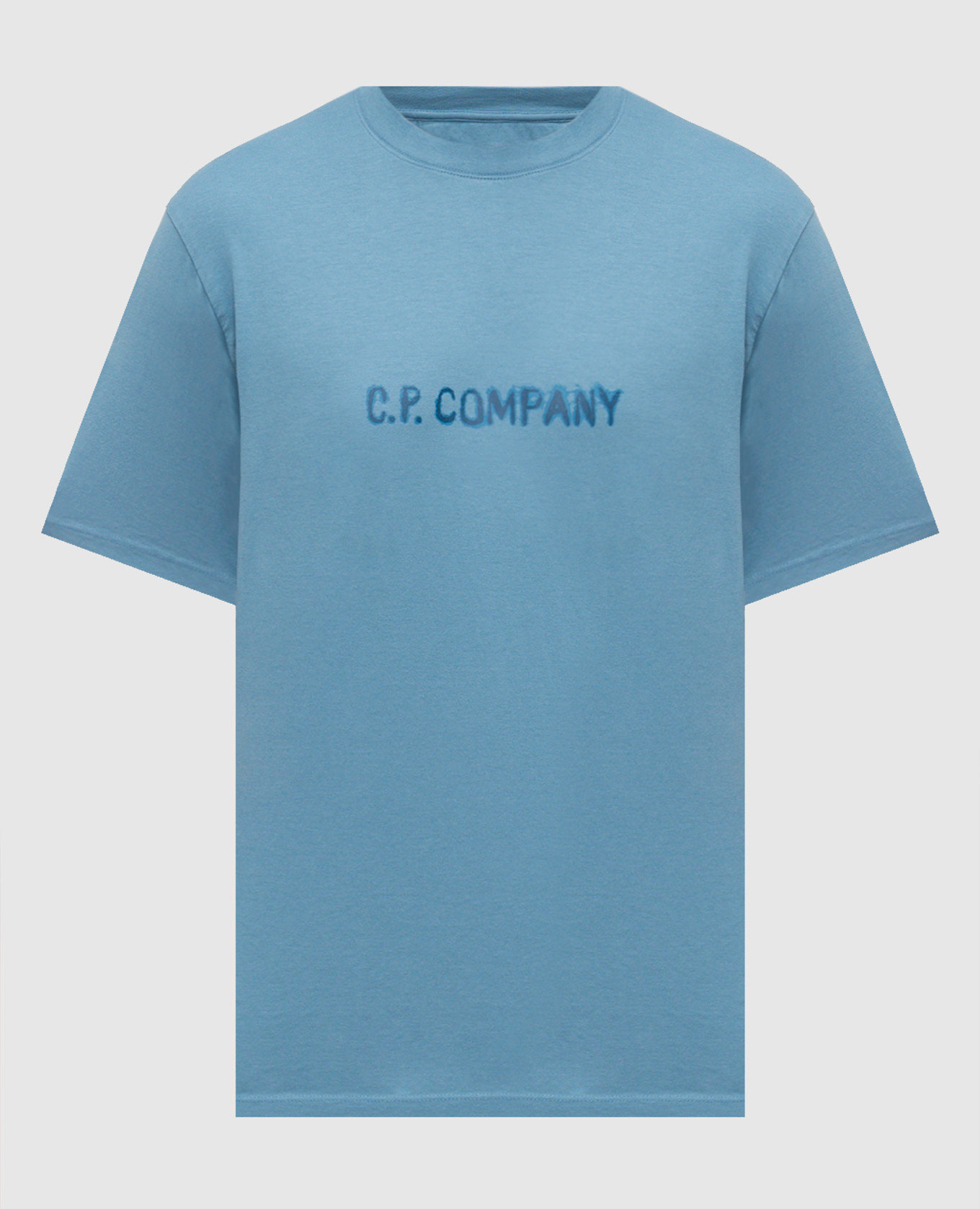Blue T-shirt with logo print C.P. Company