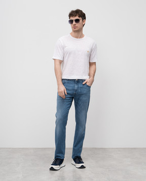Stefano Ricci Blue jeans with a worn effect MST51B3140T0174