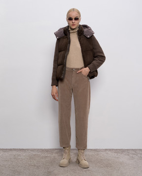 MooRER ELIANA beige corduroy pants ELIANAIV