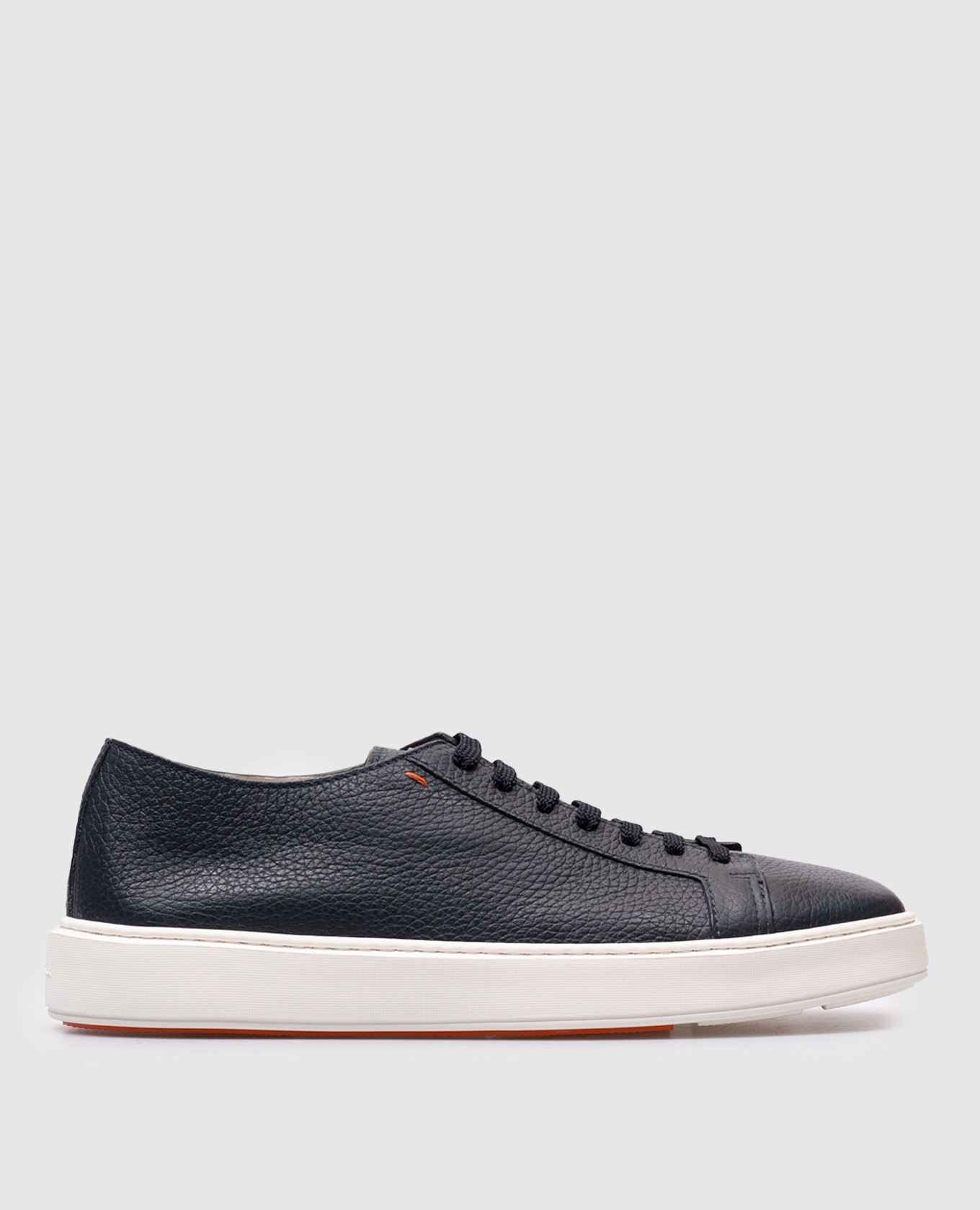 

Blue leather sneakers with logo Santoni