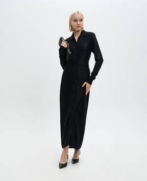 Philosophy di Lorenzo Serafini Black shirt dress with sequins A04885706